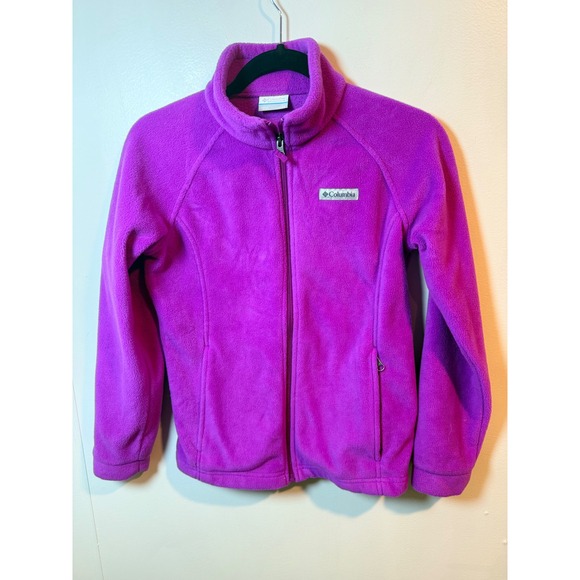 Columbia Kids Purple Fleece Full Zip Jacket Size L 14 16 - Picture 2 of 9